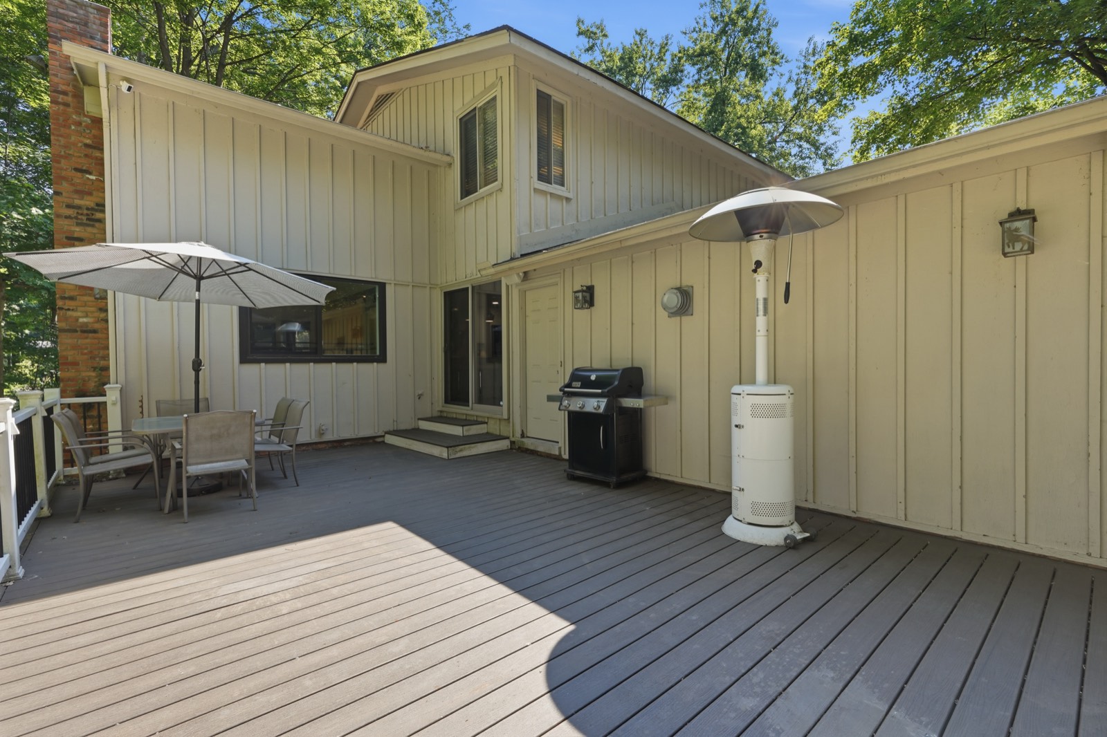 Rear deck overlooking the property